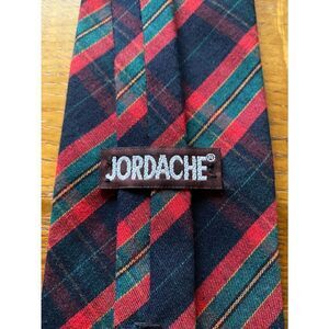 Vintage Jordache Red & Green Plaid necktie